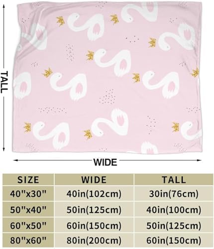 Duduho Swan Princess Baby Blanket 30x40 Inch Soft Plush