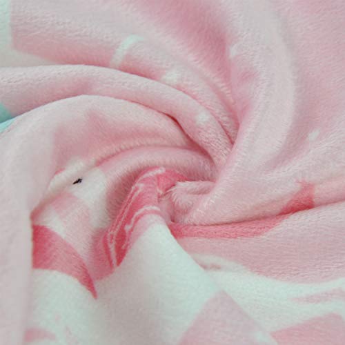 BORITAR Unicorn Baby Blanket Soft Minky Double Layer 30x40 Pink