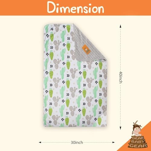 Dear Baby Gear Reversible Blanket - Soft 40x30 Cactus Dot