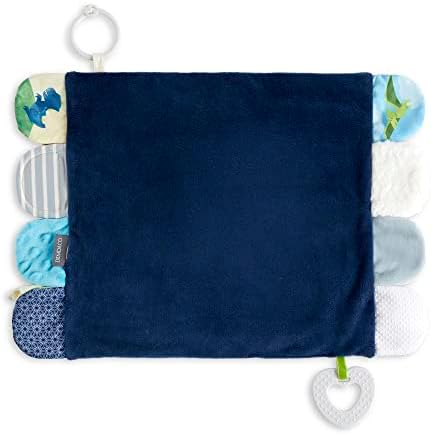 DEMDACO Dinosaur Baby Blue Activity Blanket 17x115 Inch 1
