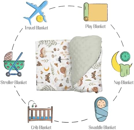 Mink Baby Blanket with Dotted Backing for Baby Shower
