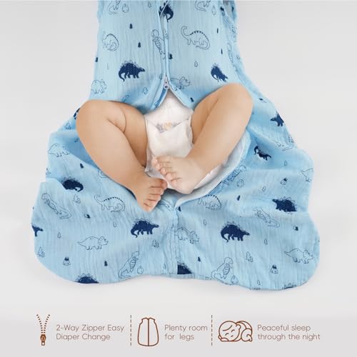Davids Kids Dinosaur Muslin Sleep Sack 6-12 Months 2 Pack 1