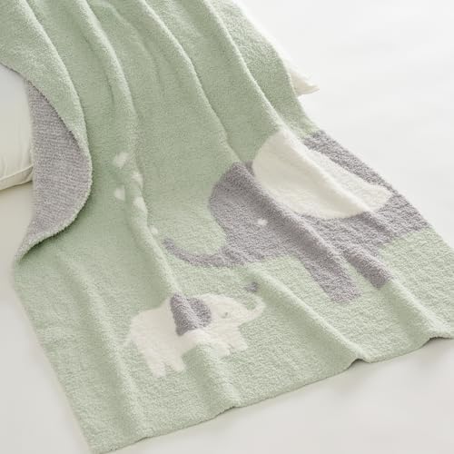 EVERGRACE Soft Plush Baby Blanket with Animal Print