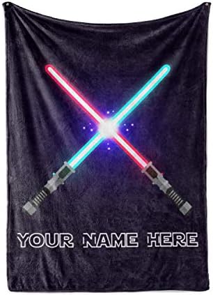 Personalized Lightsaber Fleece Blanket - Baby 30x40