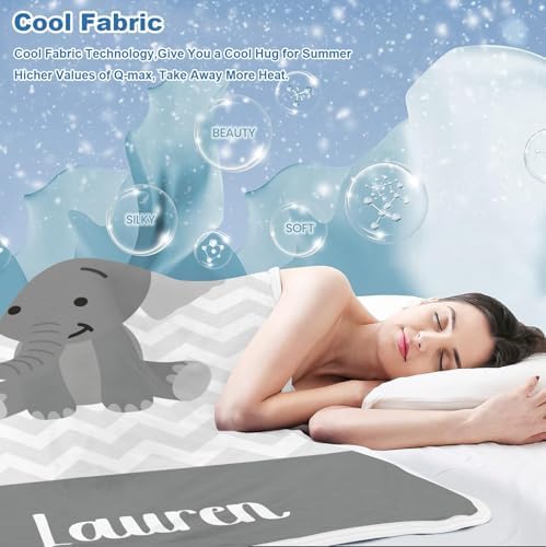 Deven Cute Grey Elephant Cooling Blanket for Toddler Nursery Bed
