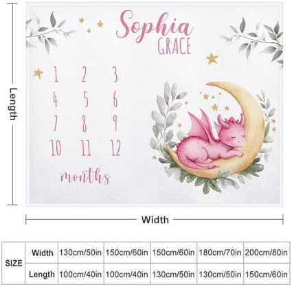 Personalized Baby Milestone Blanket for Girls with Name