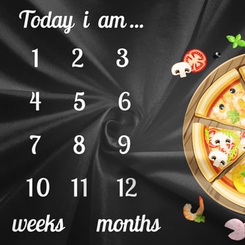CSFOTO Funny Baby Milestone Blanket with Pizza Design