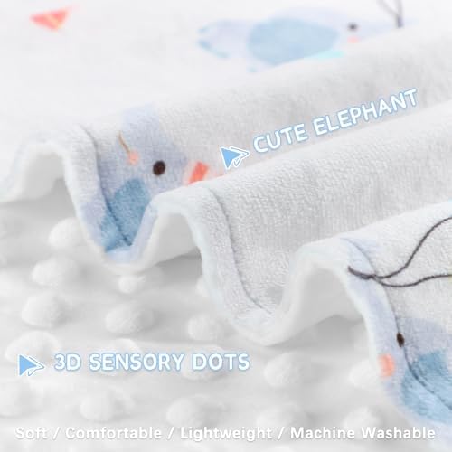 Soft Plush Baby Blanket 30x40 Grey with White Dotted Backing