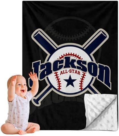 GRESATEK Custom Name Baby Double Layer Blanket for Boys Girls