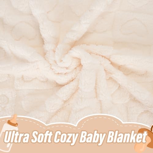 VEIDIA Plush Checkered Baby Blanket Soft Warm for Newborns