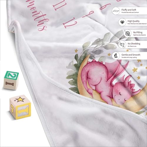 Personalized Baby Milestone Blanket for Girls with Name