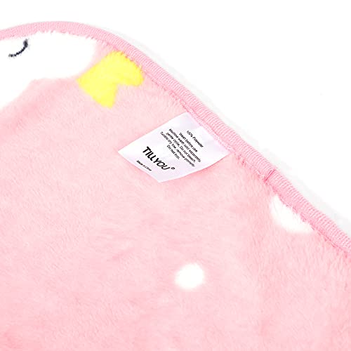 TILLYOU Toddler Flannel Blanket - 40x50 Inches Pink Cloud 1