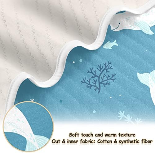 Pigsaly Beluga Whale Baby Blanket 30x40 Inches