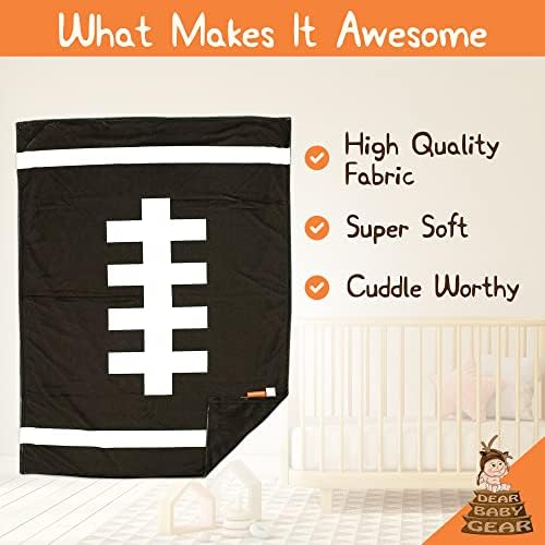 Dear Baby Gear Reversible Blanket - 40x30 Football Brown Deluxe