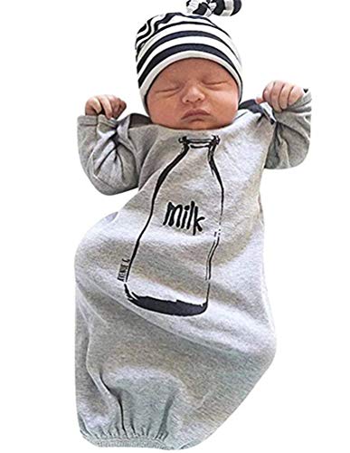 COLOOM Baby Grey Milk Bottle Print Sleeping Bag