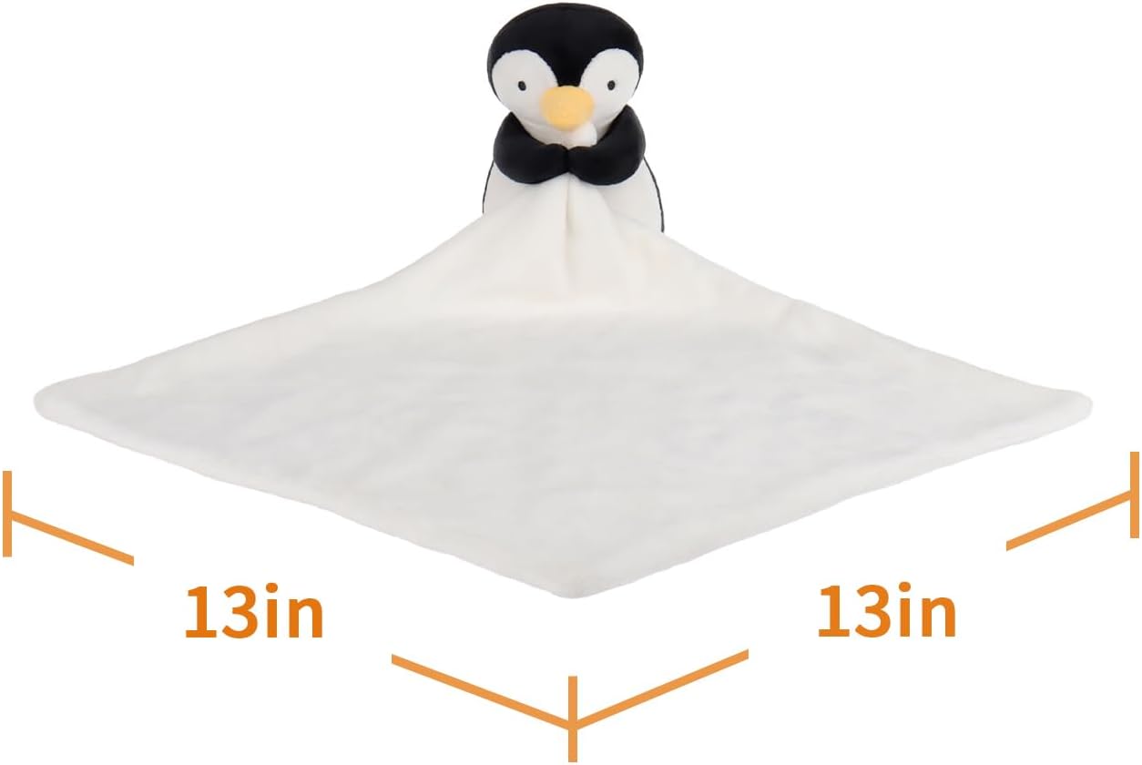 Apricot Lamb Black Penguin Security Blanket for Infants
