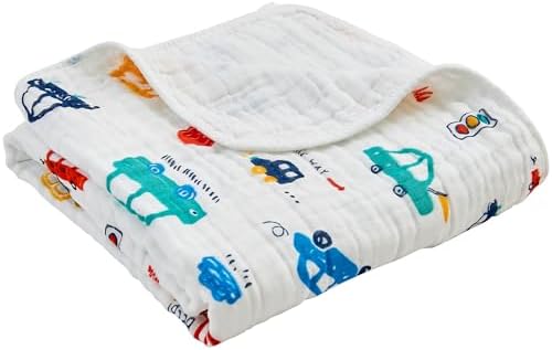 ROSE FEATHER 6-Layer Muslin Baby Blanket Cozy Swaddle 43x43 Inch