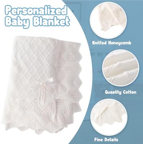 Booulfi Soft Cotton White Baby Blanket 38x39