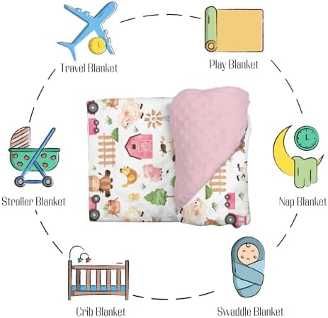 Mink Baby Girl Blanket Farm Life Pattern