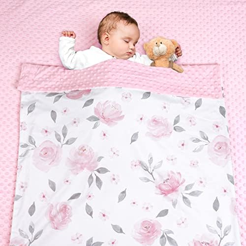 PHF Minky Baby Blanket for Girls 30x40 Inches