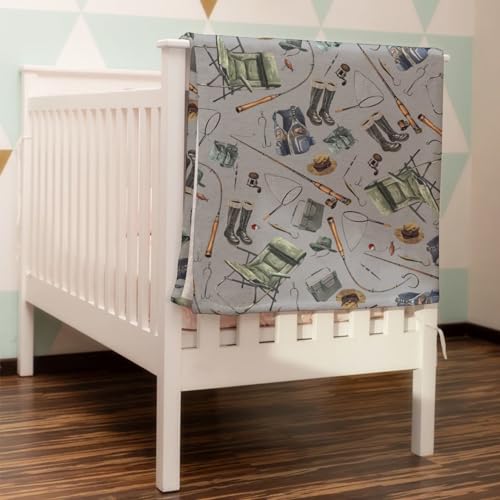 Fishing Baby Blanket for Boys Flannel Swaddle Blanket