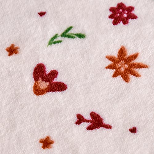 DaysU Reversible Flannel Sherpa Baby Blanket with Flower Print