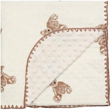 HomeyHues Baby Blanket Double Layer Cotton 40x40 Brown Bear