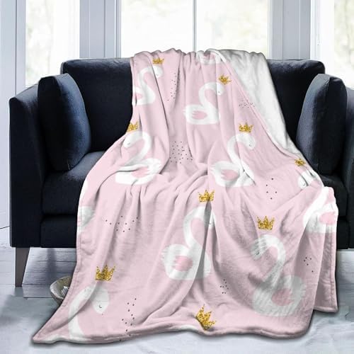 Duduho Swan Princess Baby Blanket 30x40 Inch Soft Plush