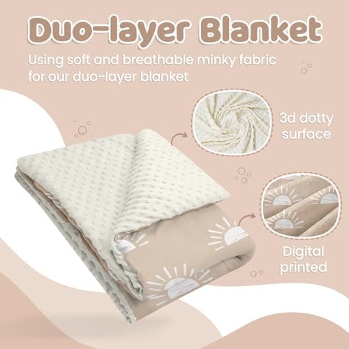 Sun Minky Baby Blanket 30x40 Inches for Newborn and Toddler
