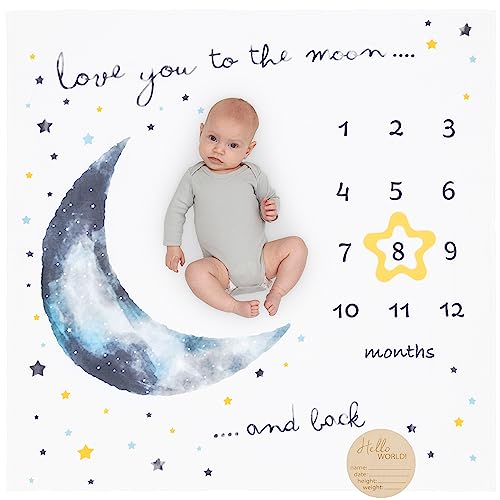 Pondering Pine Organic Baby Moon Milestone Blanket - 1-12 Months