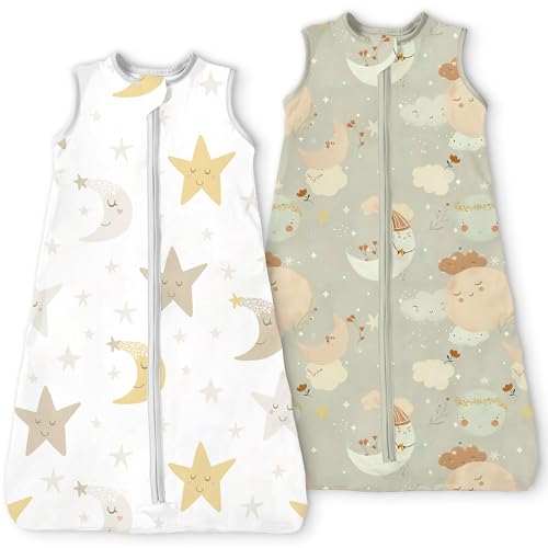 TOTBASIC Midnight Star Sleep Sack 2-Pack for 6-15 Months