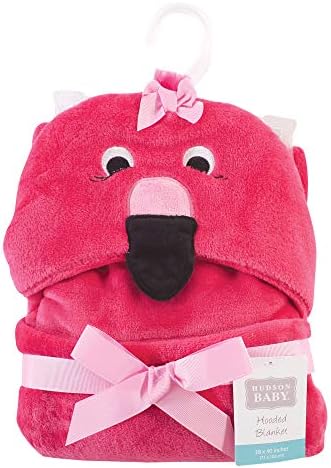 Hudson Baby Flamingo Hooded Plush Blanket One Size 1