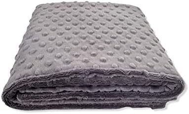 Charcoal Grey Minky Dot Baby Blanket 30x30