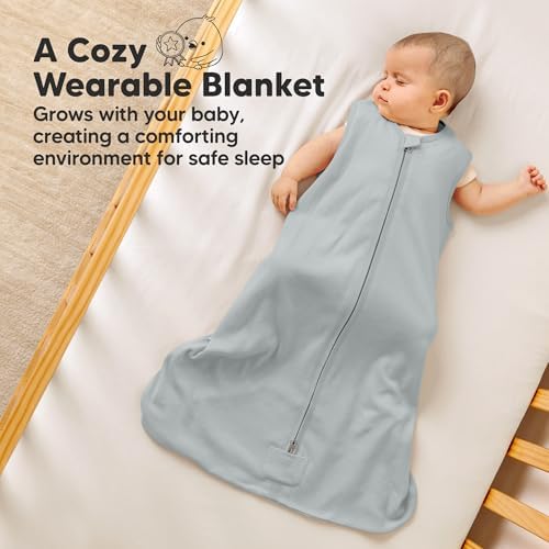 KeaBabies 2-Pack Baby Sleep Sacks - 05TOG Organic Cotton Wearable Blanket