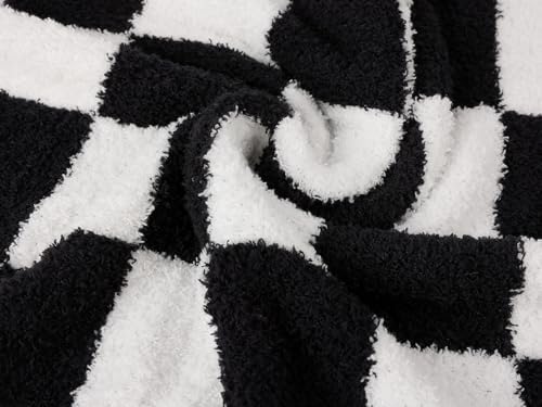 Checkered Microfiber Reversible Blanket - 30x40 Black