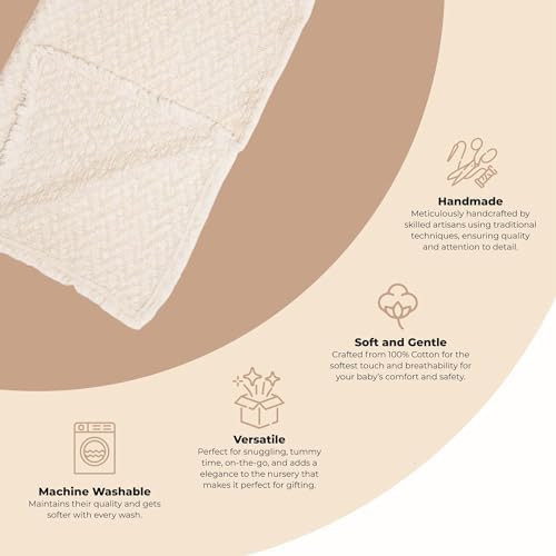 Crane Baby Oatmeal Boho Knit Blanket 30x40