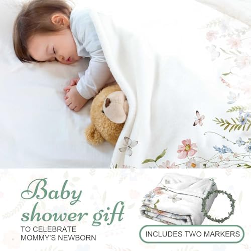 Wildflower Baby Monthly Blanket - Soft Personalized Boho Design