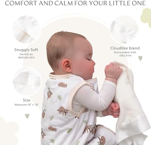 Ultra-Soft Fleece Lovey Blanket with Satin Trim - 16x16 Inch - Cream