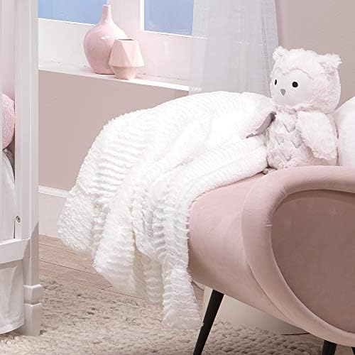 Lambs Ivy White Ruffled Chevron Baby Blanket 1