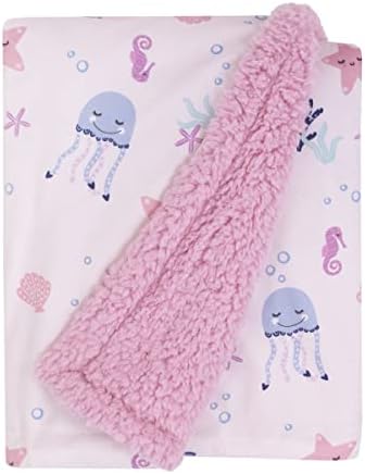 NOJO Mermaid Lagoon Baby Blanket with Sea Friends Pattern