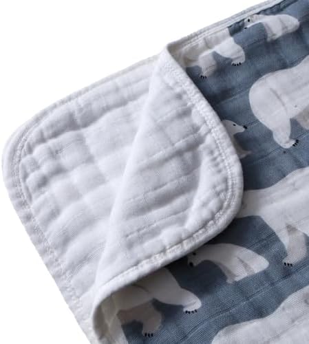 ZPECC Polar Bear Muslin Blanket 47x47 Thick Organic Cotton Toddler Blanket