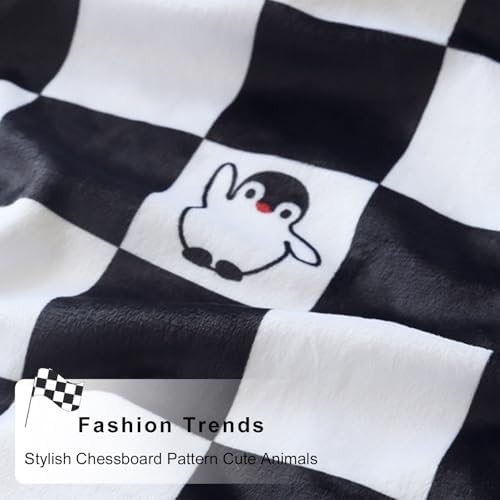 BEILIMU Checkered Baby Blanket with Dotted Backing
