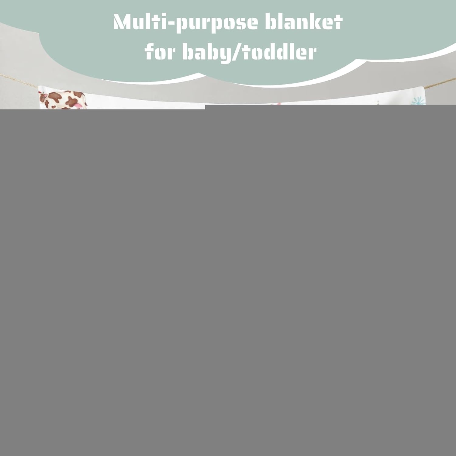 Hwmmbh Christmas Farm Animals Flannel Baby Blanket