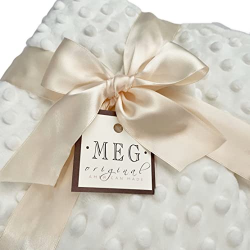 Ivory Minky Dot Crib Blanket for Baby Toddler 30x51