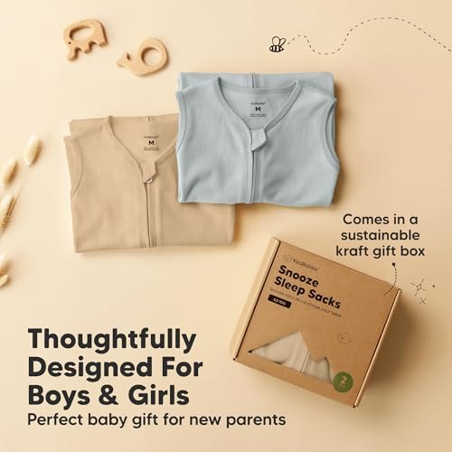 KeaBabies 2-Pack Baby Sleep Sacks - 05TOG Organic Cotton Wearable Blanket