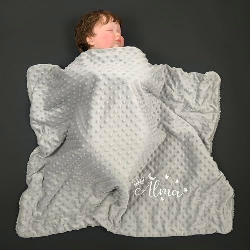 Personalized Baby Blanket with Name - Soft Minky Fleece Crib Blanket
