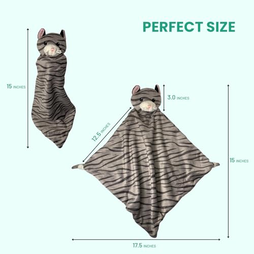 Pepe n Tito 18 Tall Security Blanket with Plush Kitty Cat