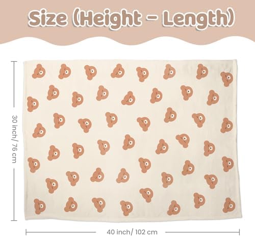 SANDJEST Bear Minky Baby Blanket 30x40 Inches