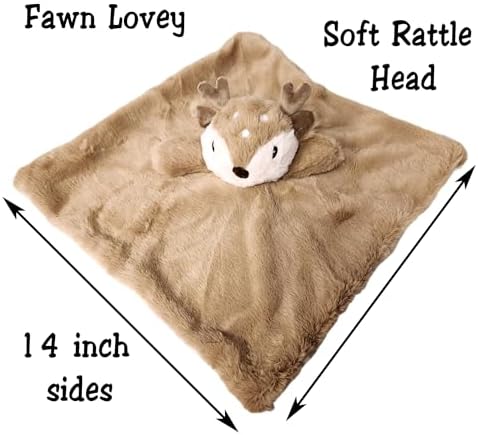 Personalized Plush Fawn Reindeer Baby Lovey Security Blanket