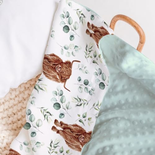 Soft Plush Eucalyptus Leaf Mink Blanket for Baby